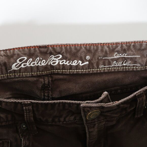 Eddie Bauer‎ Womens Bootcut Pants Size 6 Brown Curvy Fit Academia Preppy Gilmore - Picture 3 of 10